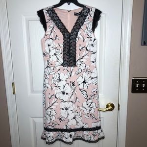 NWT Karl Lagerfeld floral dress black lace size 8